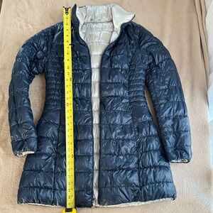 Laundry By Shelli Segal Dark Blue Grey Reversible Puffer Coat - Women’s Size S